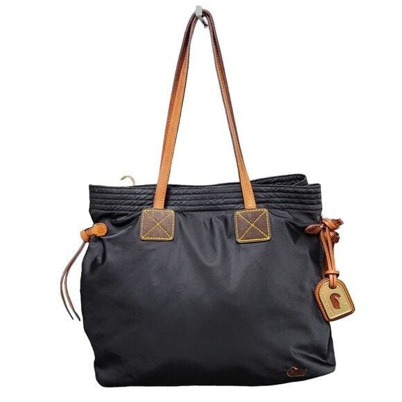 DOONEY & Bourke Black Nylon Victoria Tote Bag Leather Accents - Picture 9 of 16